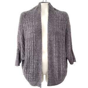 Barefoot Dreams Soft Knit Cardigan Sweater Shrug Gray Cozycore Luxury Warm S/M